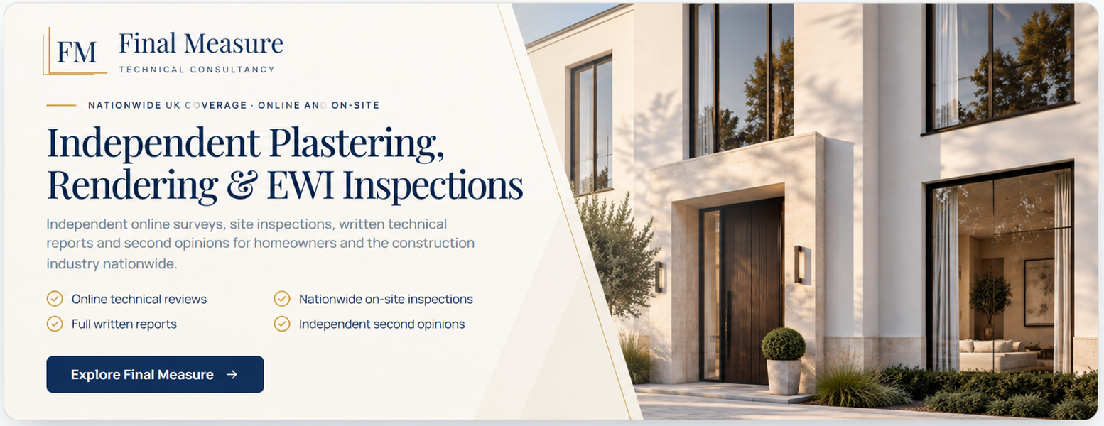 Final Measure Technical Consultancy – Independent Plastering, Rendering & EWI Inspections